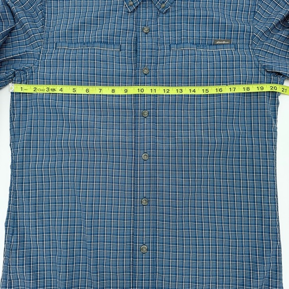 Eddie Bauer Men’s Blue & White Plaid Long Sleeve Casual Button Down Shirt Small - Picture 9 of 10